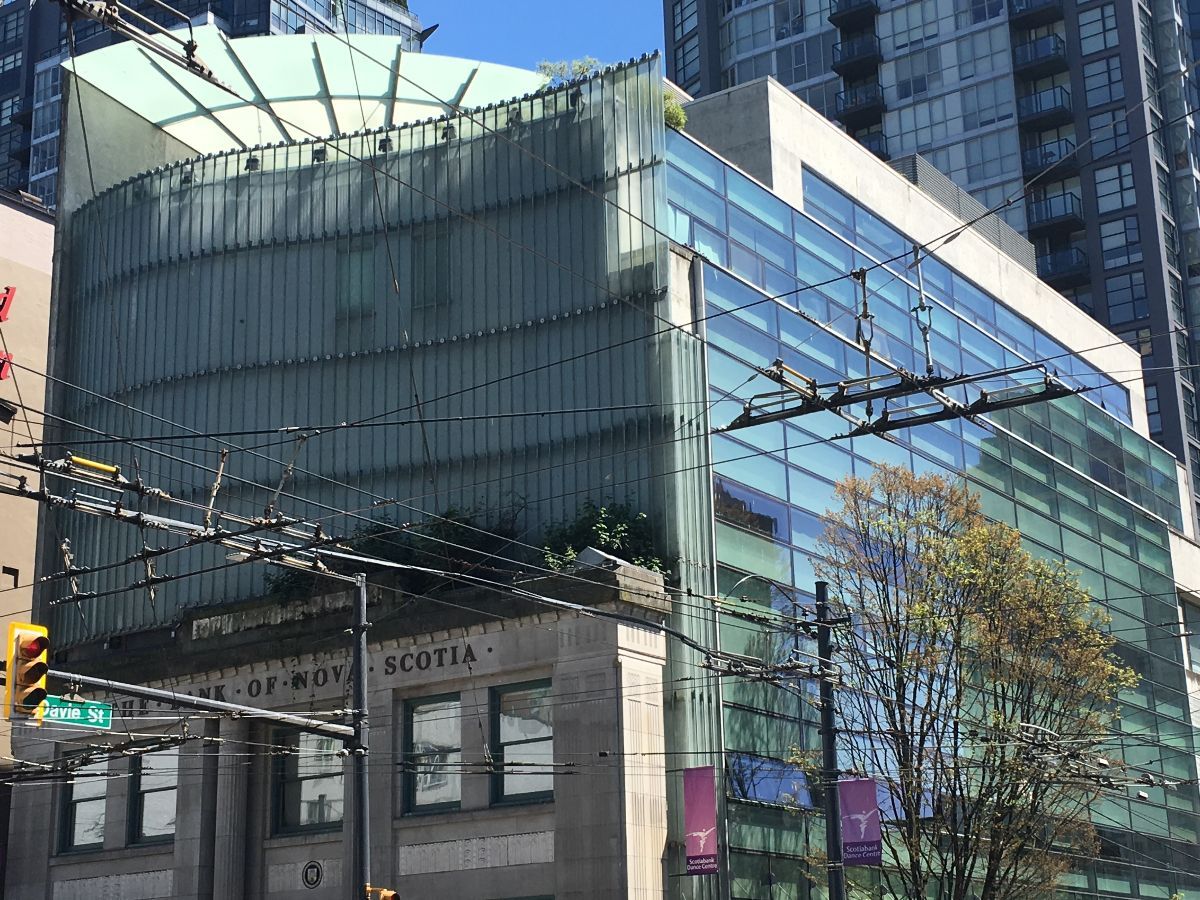 The Scotiabank Dance Centre building from the street across from it